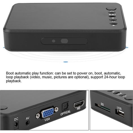 Lecteur Multimédia Mini HDMI 1080P 4K avec Alimentation EU 100-240V pour Publicité (1/5)
