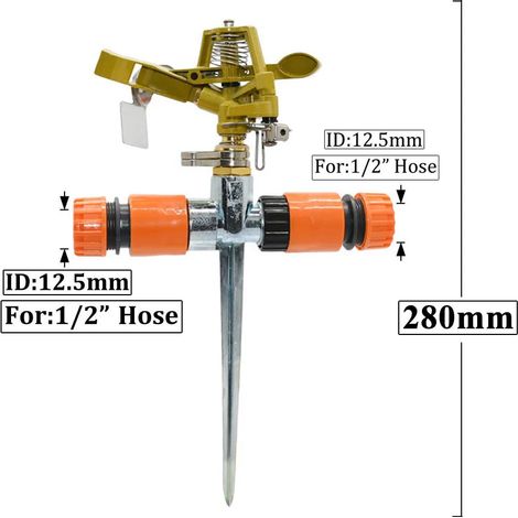 (C) Arroseurs à bascule pour l'irrigation agricole, buses à jet rotatif réglables à 360° pour l'irrigation de jardin avec support métallique (1/5)