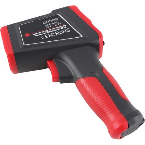 Thermomètre Infrarouge Sans Contact, Pistolet Thermique Numérique avec 99 Mémoires, Rétroéclairage LCD et Alarme Sonore, pour BBQ, Four à Pizza, Réfrigérateur, Plancha KM-IT600ST -50600°C (Double Visé (1/5)