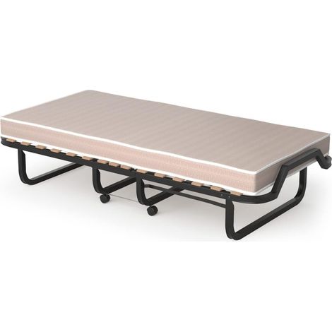 COSTWAY Letto Brandina Pieghevole, con Materasso in Memory Foam, Struttura Resistente e 4 Ruote Girevoli, Lettino Pieghevole per Casa Ufficio, 200 x 80 x 40cm (1/5)