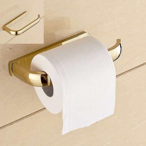 TuseRxln ZQYRLAR Halboffener Toilettenpapierhalter, Messing, Wandmontage, Gold