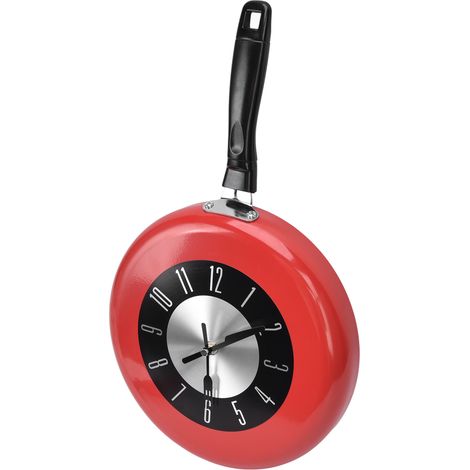 Wanduhr in Form einer Bratpfanne, dekorativer Küchentopf aus Aluminium für Esszimmer und Bars (1/5)