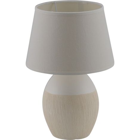 Naeve TALIA Lampe de table 20 cm avec abat-jour rond conique blanc, beige 1xE14 (1/5)