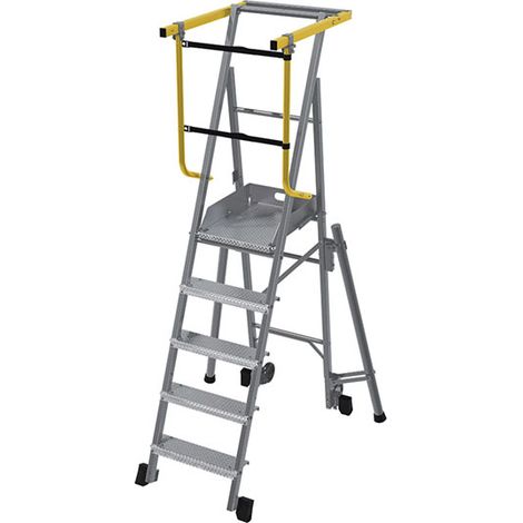 Mobile Podestleiter klappbar 5 Stufen - Maximale Arbeitshöhe 3.25m - PAM5