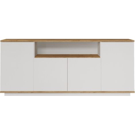 Buffet - FR15 - 4 portes - 180 x 75 x 45 cm - Pin atlantique / Blanc (1/5)