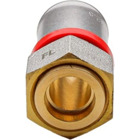 Racor hembra tuerca móvil multicapa press tipo u-rojo - Ø20x3/4"