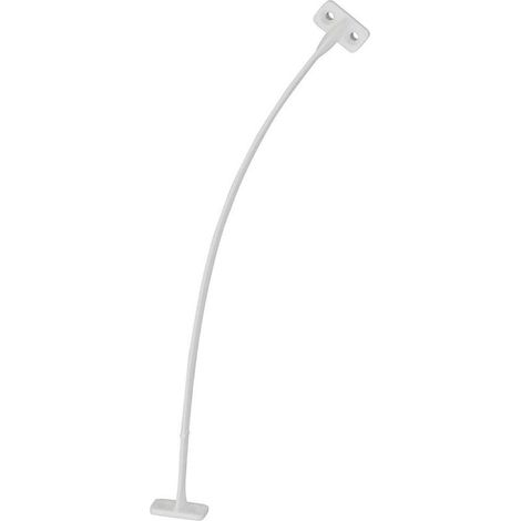 Limitatore di apertura per anta di armadio da 200 mm – Staffa di fissaggio a vite – Plastica bianca – Per ante interne ed esterne (1/2)