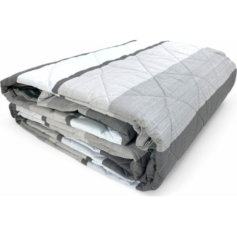 Trapuntino Leggero Kot Riga Grigio - Quilt Primaverile Estivo - Cotone 100% - Anallergico - Made in Italy Cm. 170x270