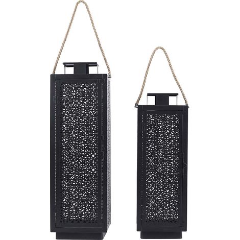 Duo de Lanternes Métal Ajouré Noirfsgg - MUNIA (1/5)