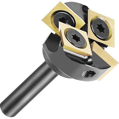 Fraises à surfacer pour défonceuse, queue 1/4 pouce, diamètre de coupe 1 pouce, revêtement ATS, 2+2 dents, plaquettes carbure, pour bois tendre et dur, CNC. (1/5)