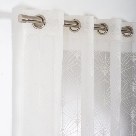 Transparenter Voile-Vorhang, ecrufarbener Bäckerstoff, B 140 x H 260 cm AUTRES