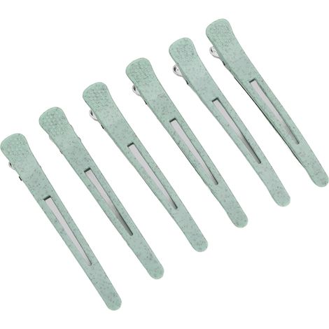 Lot de 6 pinces à cheveux bec de canard, professionnelles et portables, pour femmes et filles (vert). (1/5)