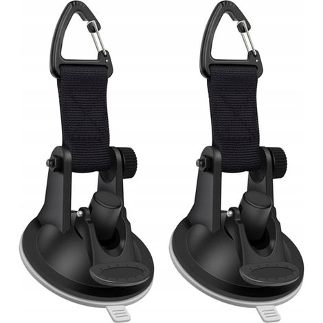Due robusti ganci a ventosa, adatti sia per i viaggi che per l'uso domestico.