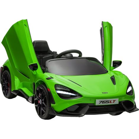 McLaren 765LT Licensed 12V Kids Electric Ride on Car with Butterfly Doors, Remote Control, Transport Wheels, Green