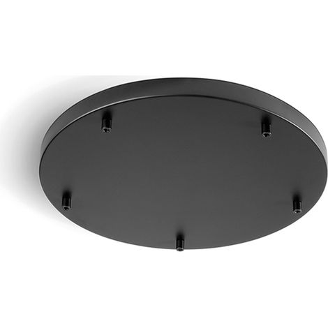 Rosone Multicavo 5 Fori In Metallo Nero Opaco D45Cm
