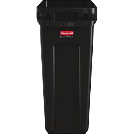 Collecteur de recyclage avec conduits d'aération Rubbermaid noir 60L - 559 x 279 x 635 mm - SLIM JIM (1/2)