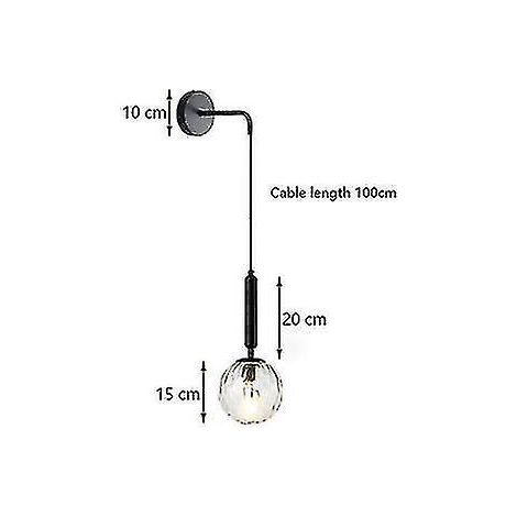 Applique murale moderne en verre, style scandinave, lampe de chevet ronde, luminaire mural n° (1/3)