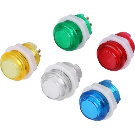 5 pièces Boutons poussoirs LED avec micro-interrupteur pour borne d'arcade (1/5)