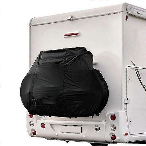 Housse de protection arrière imperméable noire 210D extra résistante pour camping-car/caravane (jusqu'à 2-3 vélos)-AquaForge (1/4)