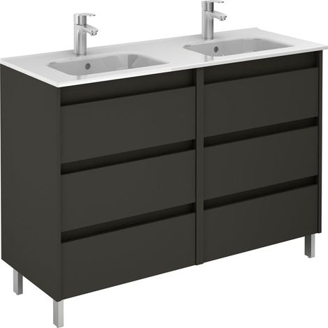 ROYO C0072633 SANSA Mueble de Baño con Lavabo 120 cm 6 Cajones Antracita Brillo - ref: C0072633 (1/2)