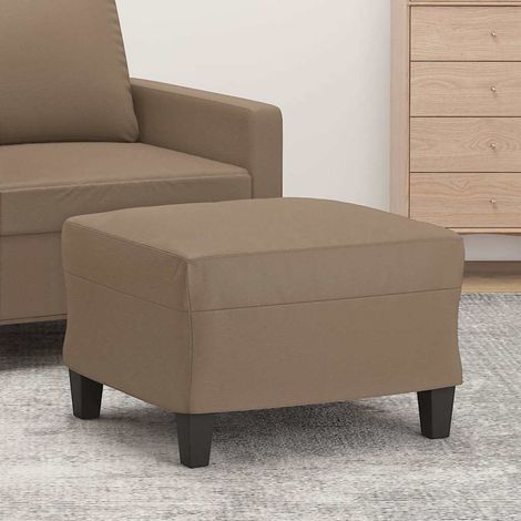 Repose-Pieds pour Salon ou Chambre - Tabouret Pouf Cappuccino 60x50x41 cm Similicuir BV938790 - BonneVie (1/5)