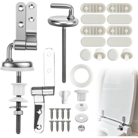 Toilet Seat Fastener Seat Cover Screws Top Mounting Hinge Accessory Suitable for Blind Holes in Toilet Replacement for Hinges (1/3)