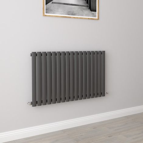 AICA Oval Column Designer Radiator Central Heating Horizontal 600x1003mm Single Anthracite