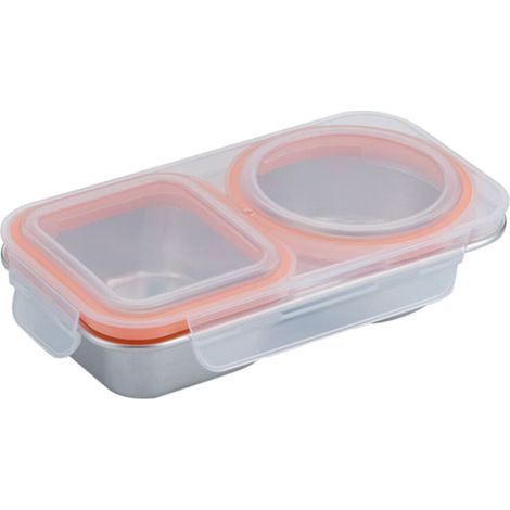 Pratico contenitore per alimenti in acciaio inox - Arancione