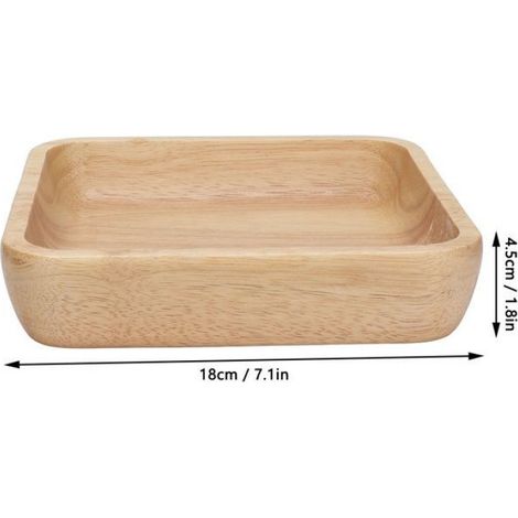 Bol en bois carré – Nosheir – 18 cm – saladier épais naturel – pour maison, restaurant (1/4)