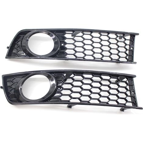 Lot de 2 grilles avant de voiture pour feux antibrouillard, cadre de lampe, grille en nid d'abeille pour A4 B6 berline 2002–2005 (1/5)