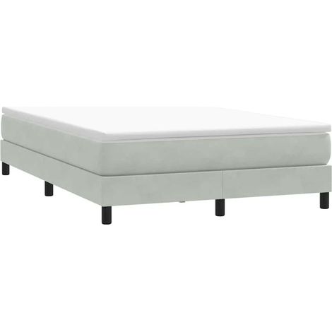 Boxspringbett ohne Matratze Hellgrau 140x210 cm Samt