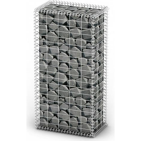 Vidaxl – Panier de gabion avec couvercle en acier galvanisé 100x50x30 cm – Résistant aux intempéries – Capacité de charge 1400 kg/m³ – Assemblage facile