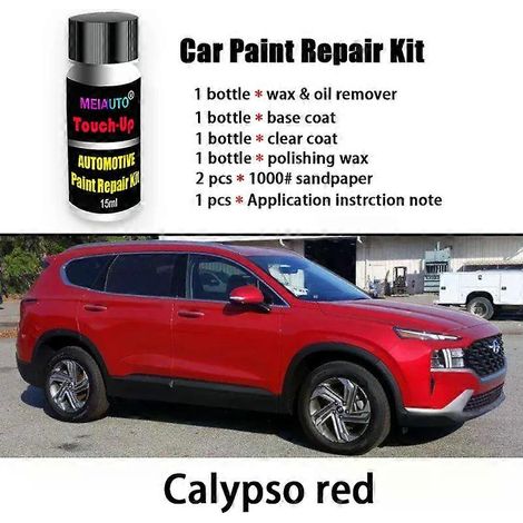 Kit de réparation de peinture automobile (2 pièces) pour Hyundai Santa Fe : retouches de peinture, efface-rayures et accessoires d'entretien. (1/5)