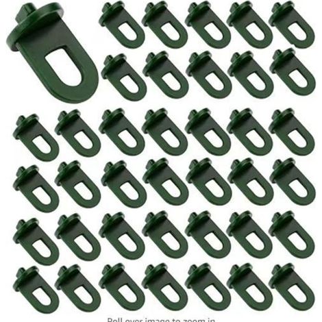 Lot de 100 clips de fixation en plastique pour serre - Crochets pour accrocher des serres à la fixation de fils dans une serre, des matériaux isolants et des filets (1/5)