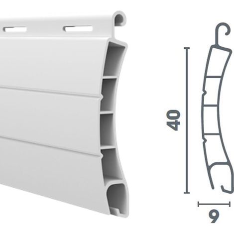 Lame Volet Roulant 40mm PVC Ajourée - 160cm - Blanc - Recoupable
