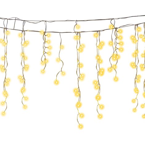 Jiubiaz 10M Tenda di Natale LED Stringa 400LEDs Luce di Natale Tenda Finestra Decorazione Natale Matrimonio Compleanno Casa Patio Bianco Caldo (1/5)