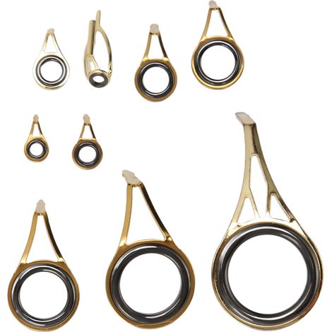 Kit de réparation de 9 anneaux de canne à pêche en acier inoxydable et céramique, kit de remplacement d'anneaux de canne à pêche (1/5)