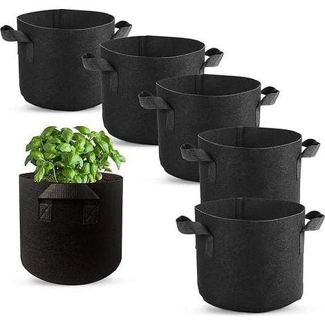 6 Pcs Sac Plantation, Non Tissé Pot en Tissu avec Poignées pour Plantation Pommes de Terre Tomates Fraises Végétale Fleurs et Autres Plantes (3 Gallons) (1/4)