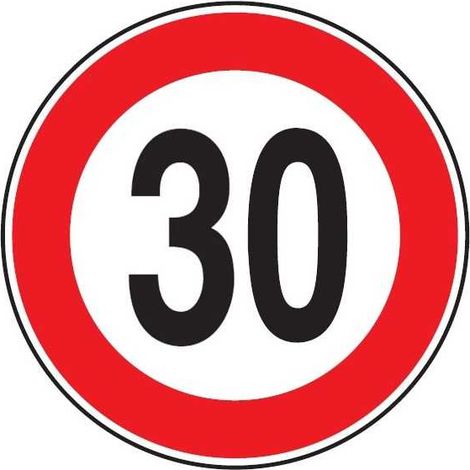 Cartel de límite de velocidad Km 30