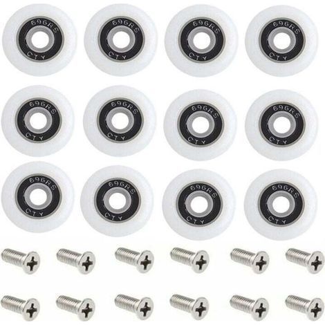 Replacement Shower Door Rollers, Set of 1 with Screws, 23mm Diameter, Starlight Pattern. (1/4)
