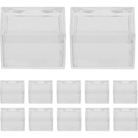 20 transparente Kunststoff-Sammelboxen, 40x40x38 mm, mit integrierter Lupe, leicht und wasserdicht, zur Organisation von Präparaten im Klassenzimmer und (1/5)