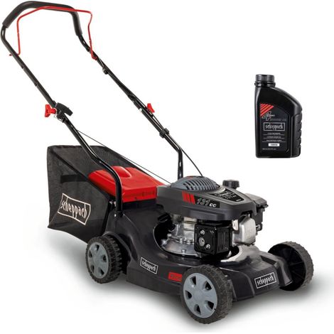 Scheppach – Tondeuse thermique 132 cm³ 42 cm de coupe – Bac de ramassage 50L – Réglage hauteur de coupe – 58112169953