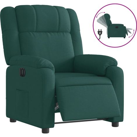 Maison Exclusive - Poltrona Elettrica Reclinabile Verde Scuro in Tessuto