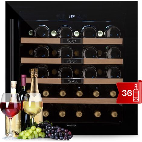 Klarstein – Cave à vin encastrable 36 bouteilles – Température réglable 5-20°C – Verre anti-UV – Moteur silencieux 39 dB – Écran tactile