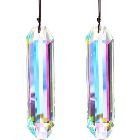 Attrape-soleil en prisme de cristal Lot de 2, 120 mm, arc-en-ciel, décoration pour fenêtre, intérieur/extérieur, jardin, sapin de Noël et maison (1/5)
