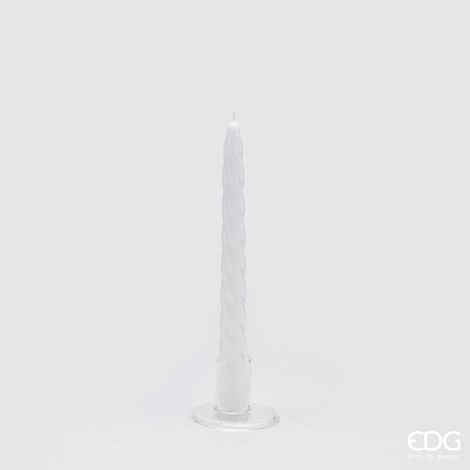 1 CANDELA STELO TWIST BIANCA 22XH23CM