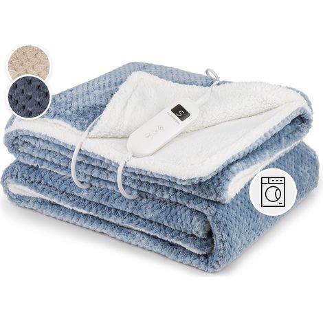 Klarstein Couverture Chauffante 2 Places électrique XL 180x130 cm, 2 Personnes, Plaid Chauffant, Couette Lavable Machine, 9 Températures, Minuterie Automatique, Drap Chauffant Electrique Canapé et Lit (1/5)