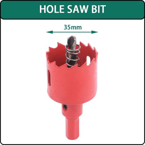 Scie cloche bimétallique Ø35 mm avec mèche de centrage, pour bois, plastique, PVC, panneaux de fibres et métaux tendres