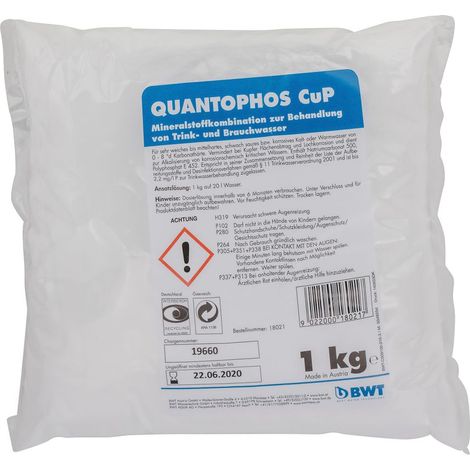 BWT Dosierwirkstoff Quantophos CuP Pulver 1kg, für Medotronic CuP, Kupferrohrschutz, 18021E