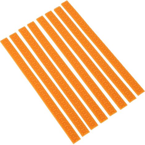 8pcs Waterproof Silicone Luggage Wheel Covers - Noise Absorbing Protectors for Suitcase Wheels, Universal Fit, Easy Installation (Orange) (1/5)